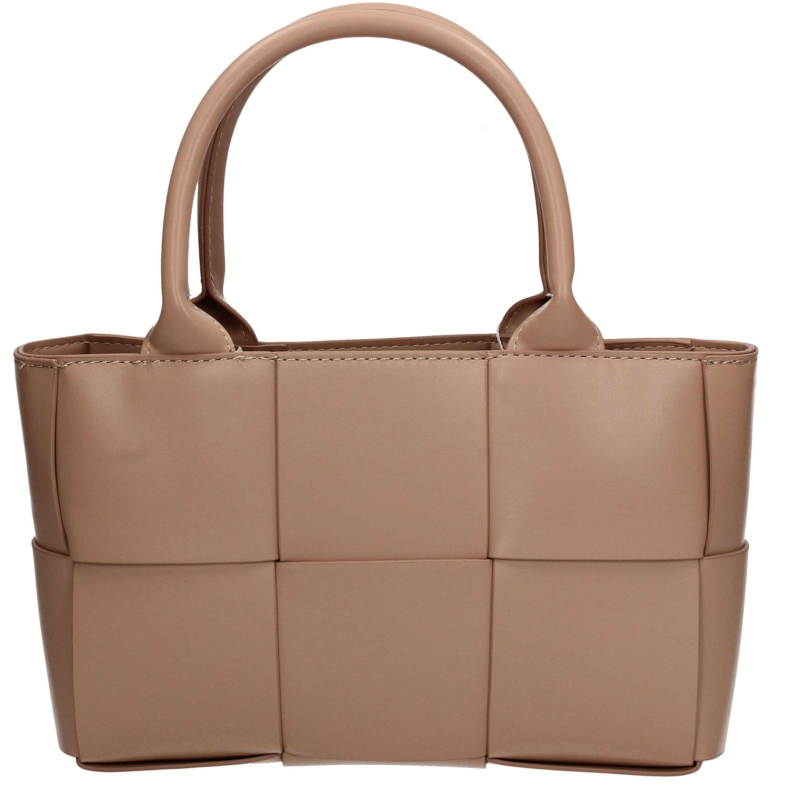 SwankySwans Heather Vegan Leather Mini Tote 2 in 1 Top Handle Bag (Nude)