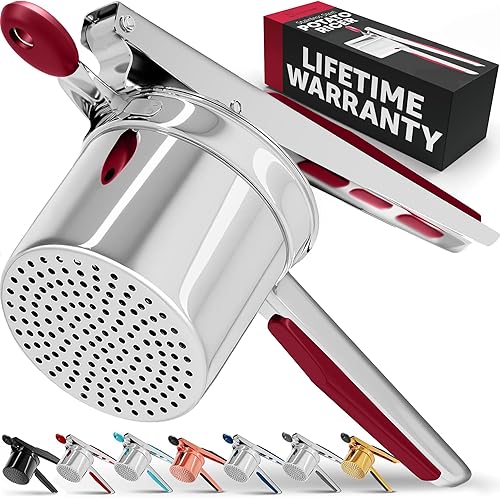 Miniatura 10 de Pasapurés y prensa para patatas de PriorityChef, hace pure de patatas ligeros y esponjosos a la perfección, 100 % de acero inoxidable.