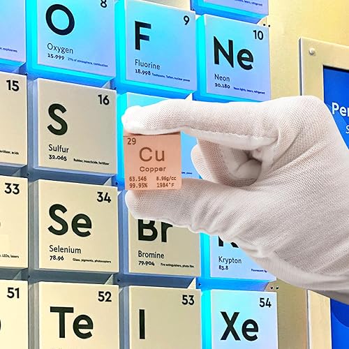 Miniatura 3 de Cubo de cobre de densidad de metal, cubo de elementos de metal puro de alta densidad para colecciones de elementos, experimentos de laboratorio,