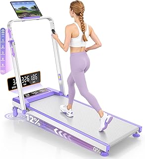 Walking Pad Treadmill with 15% Incline & Adjustable Height, 4 in 1 Walking Pad with Handle Bar, 3.5HP Foldable Under Desk Treadmill, Portable Treadmills for Home 350LBS, APP & Remote Control