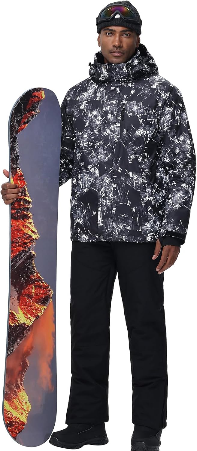 Men's Winter Windproof Waterproof Snowsuit Snowboard Jacket and Ski Pants for Snow Sport