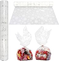 Vista 7 de AnapoliZ Rollo de Envoltorio de Celofán Navideño 100 Pies de Largo X 16 Pulgadas de Ancho 2.3 Mil de Grosor, Cristalino Transparente con Diseños