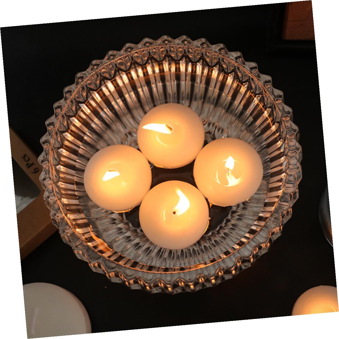 Mobestech Unscented Floating Tealight Votive Candles 6pcs 4.5x2.5cm Dripless Wax Pool Party Candles for Weddings Birthdays Romantic Dinner Home Décor
