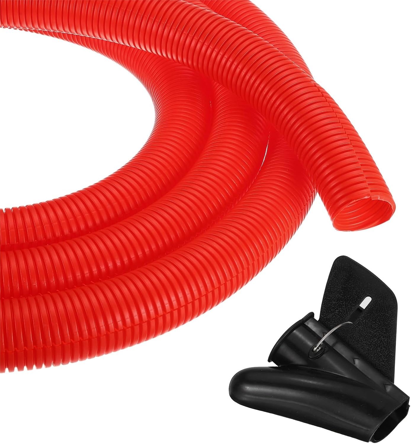 MECCANIXITY 1 1/2 Inch 20ft Split Wire Loom Tubing, Flexible Cord Protectors with Installation Tool Cable Management Sleeve Conduits Cover for Office Home Electrical Automotive Wires, Red