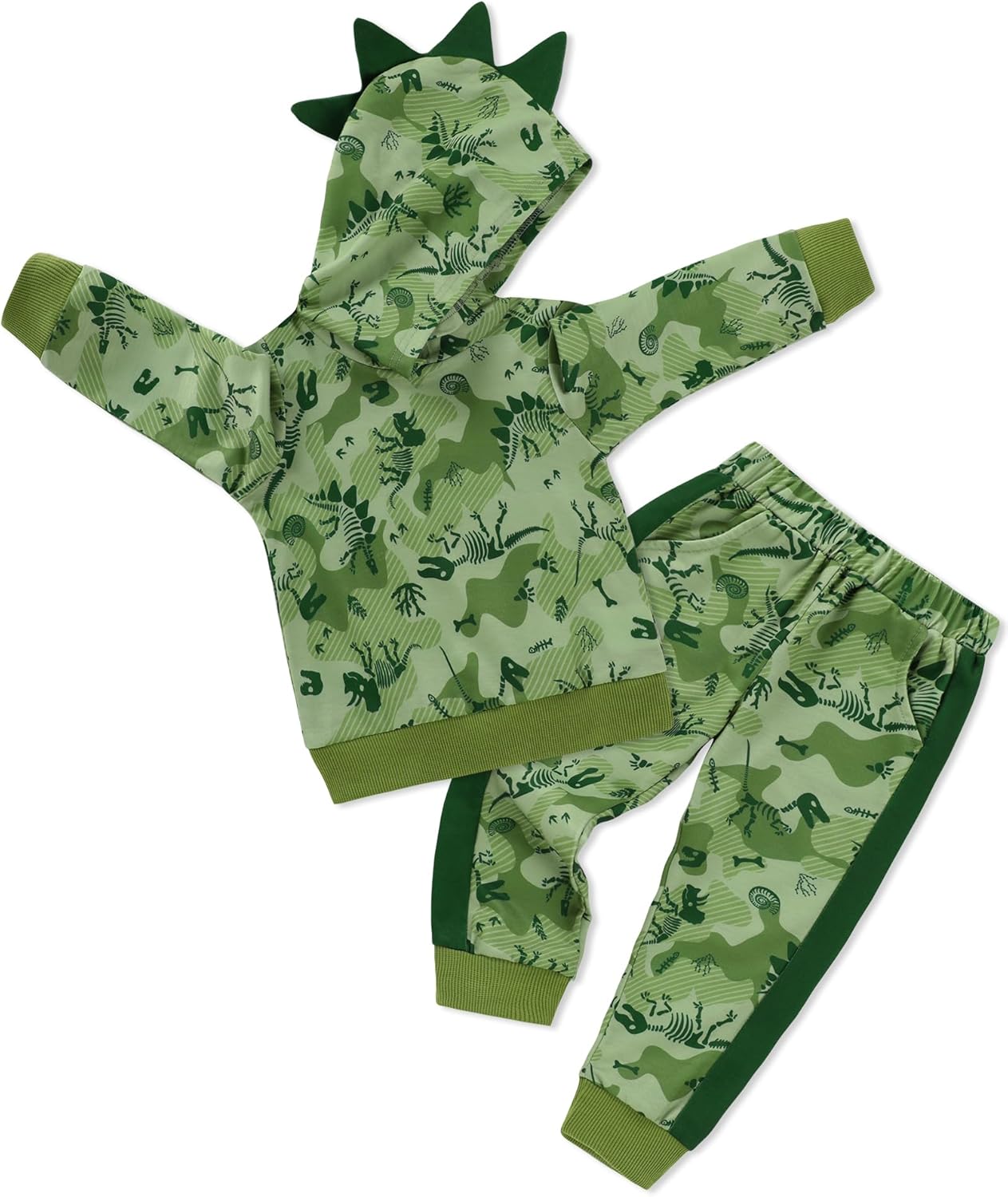 SOLOYEE Baby Boy Clothes Infant Toddler Fall Winter Outfits Little Dinosaur Printed Long Sleeve Hoodie Tops+Pants 2Pcs Set