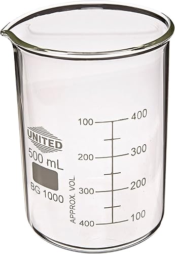Unidos científica suministros BG1000 – 500 vidrio de borosilicato bajo forma vas