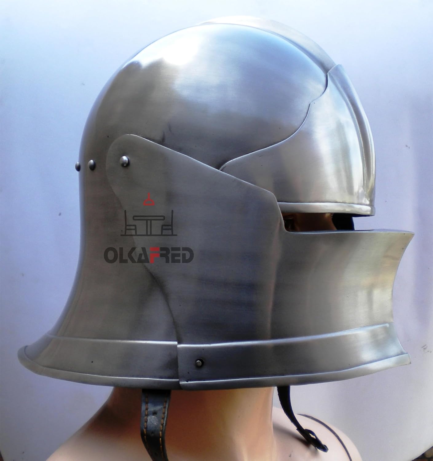 German Sallet Cosplay Armor Viking Crusader Helmet Larp Reenactment Costume With Padded Arming Cap