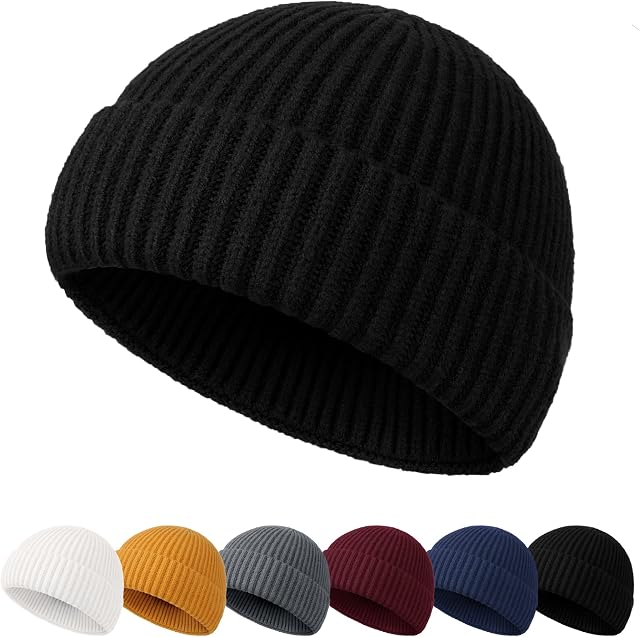 NEOLA Fisherman Beanie Hats for Men Retro Trawler Beanie Skullcap Wool Knitted Beanie Cap for Unisex Gifts
