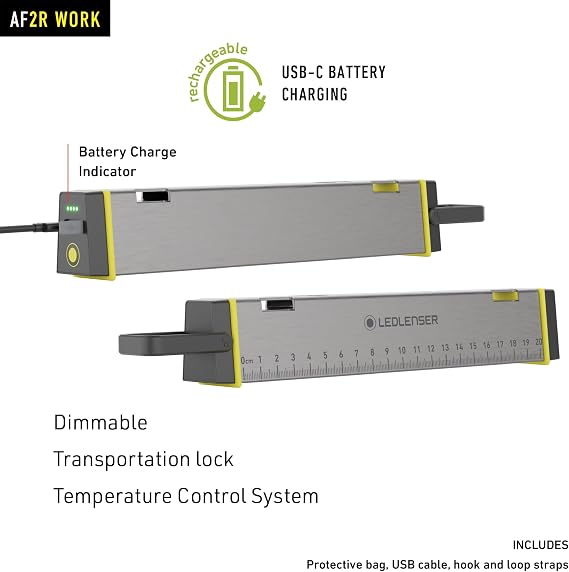 Ledlenser AF2R Work Light, 1000 Lumens, Magnetic Work Light, 4 Way Mounting