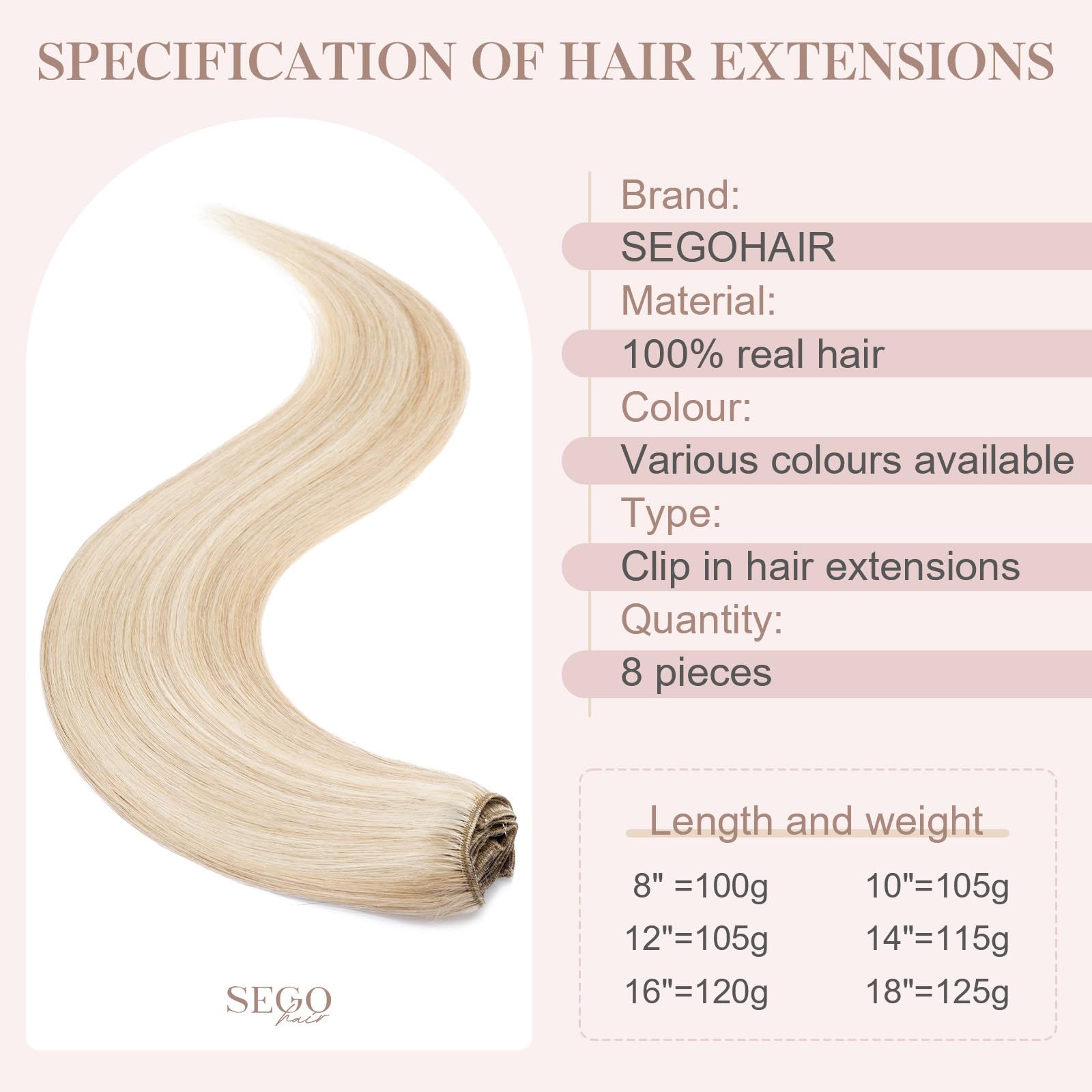 SEGOHAIR 8 PCS Hair Extensions Clip in Real Human Hair, 10 inch Thin Full Head Human Hair Extensions Straight - Image 4