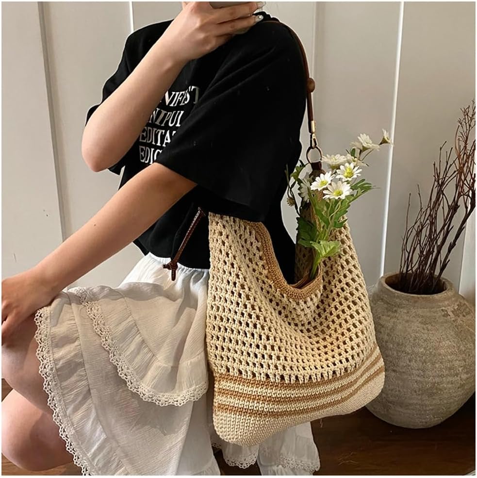 Bohemia Straw Beach Bag Women Macrame Crossbody Purse Shoulder Tote Bag Travel Beach Bag Summer Top-handle Hobo Bags 2025 - Image 2