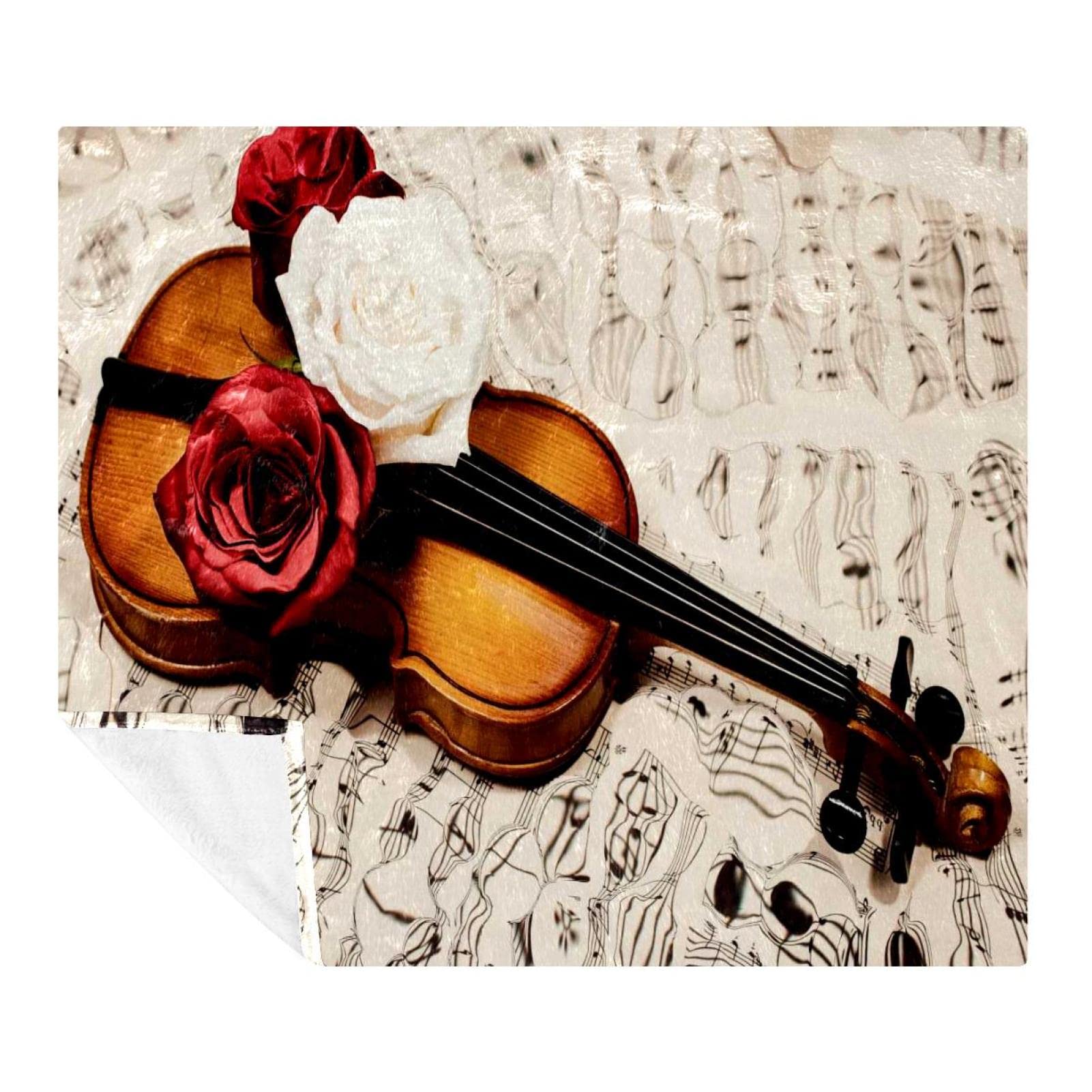 Couverture polaire violon rose rétro : finis les salons froids et sans âme