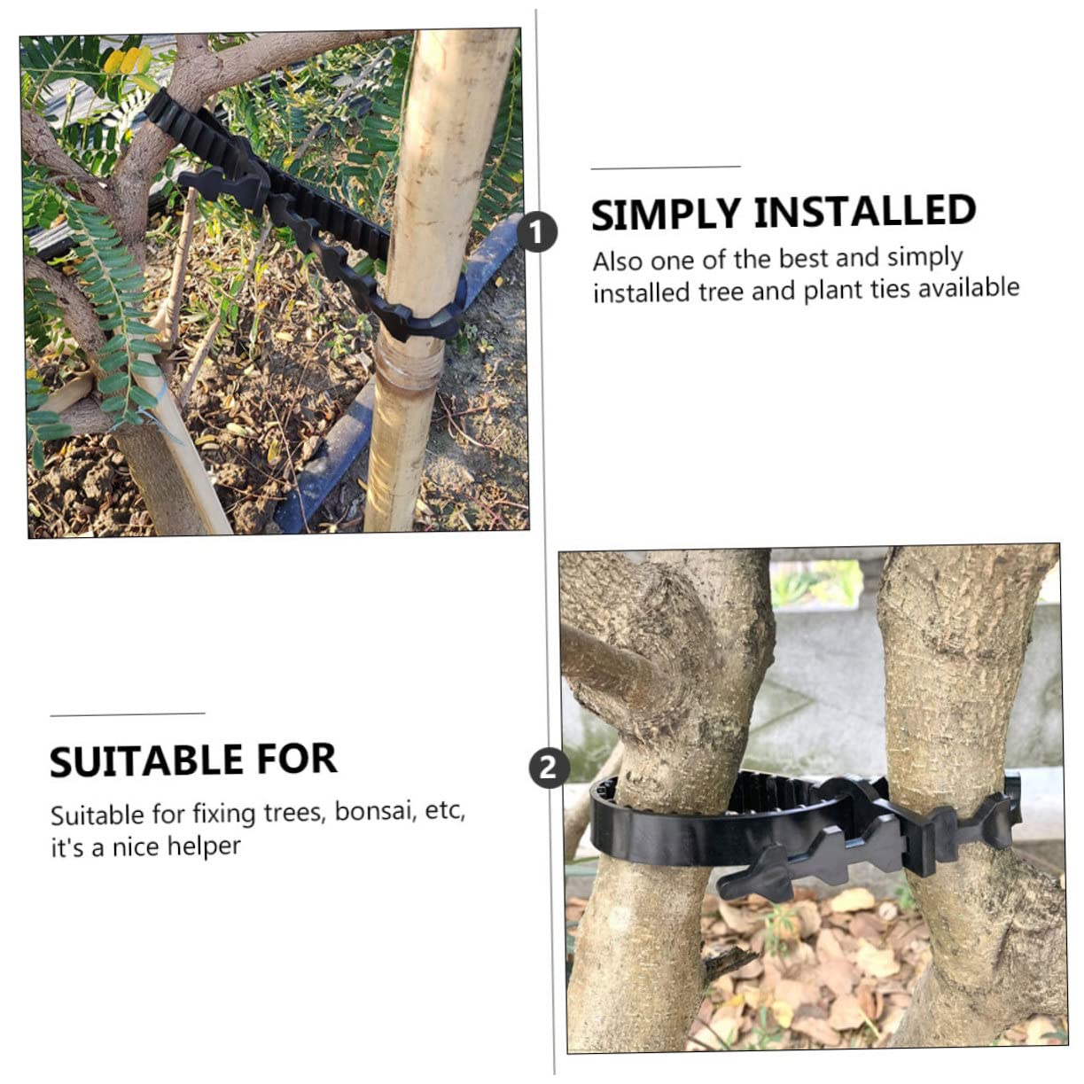 ibasenice Baumbindegurte Gartenbaumbinder 10 Stück Verstellbar Astgurt Gummi Verschlussband Uv Beständig Wiederverwendbar Für Obstbaum Stabil Und Pflanzenschonend