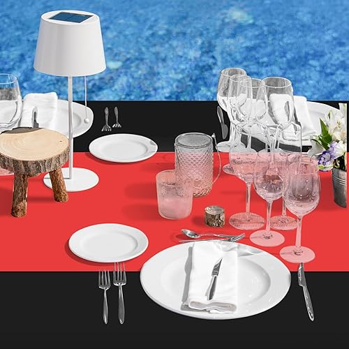 Miniatura 6 de Oudain 3 manteles desechables de plástico de 54 x 108 pulgadas, para mesas rectangulares, impermeables, para Halloween, baby shower, boda