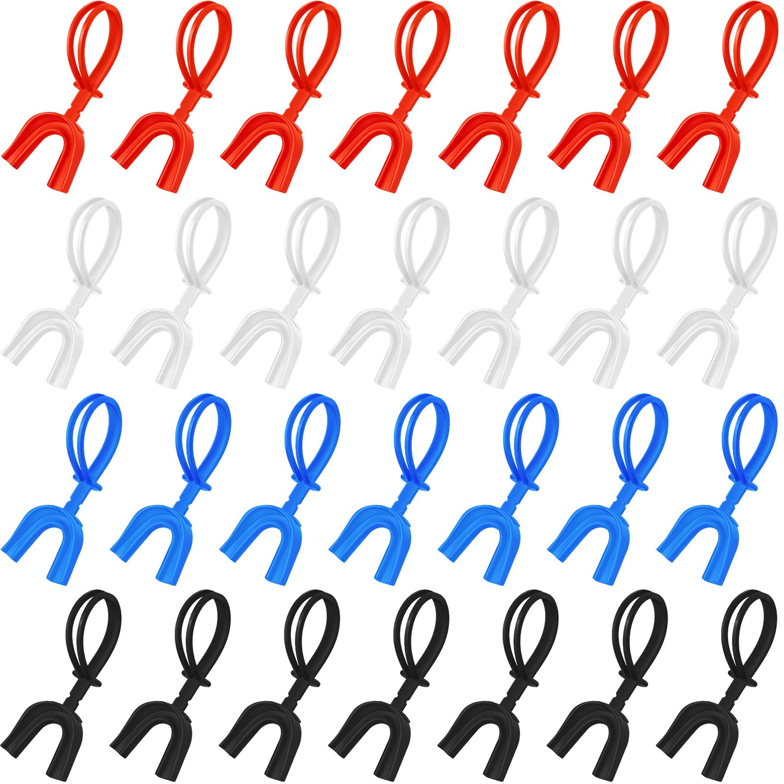 Kanayu 30 Pcs Strapped Mouth Guard No Boil Mouth Guard Soft Sports Mouthguard with Strap Mouth Protector for Adult Youth Boxing Basketball Hockey