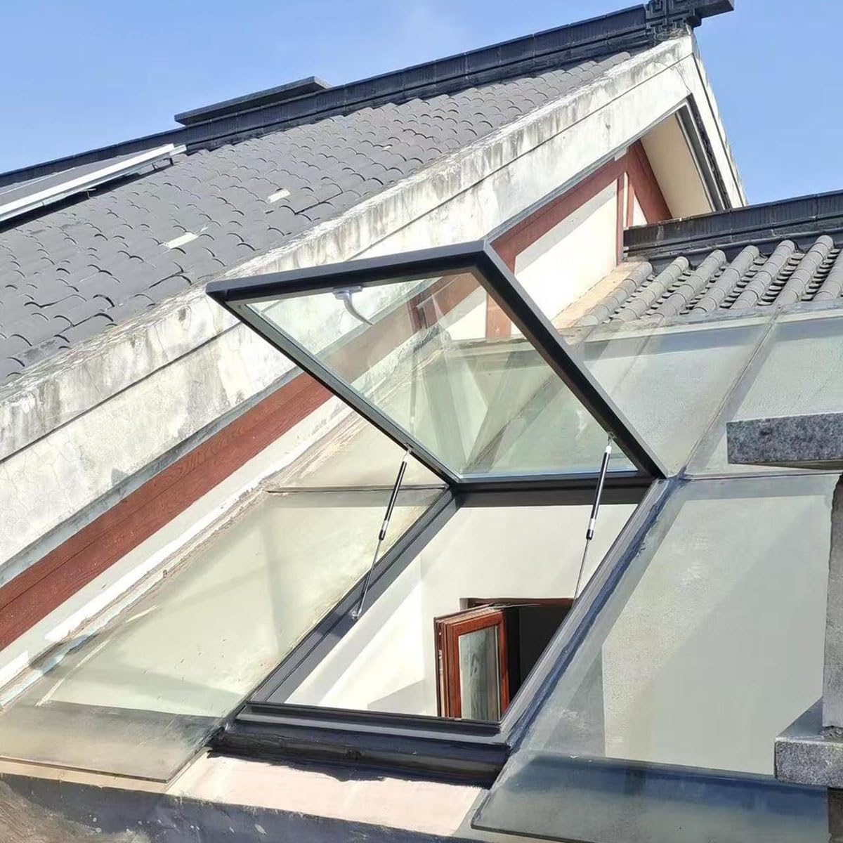 Window For Roof Snapklik.com : Valdoza Sloped Flat Roof Lighting Well Window For Indoor ...