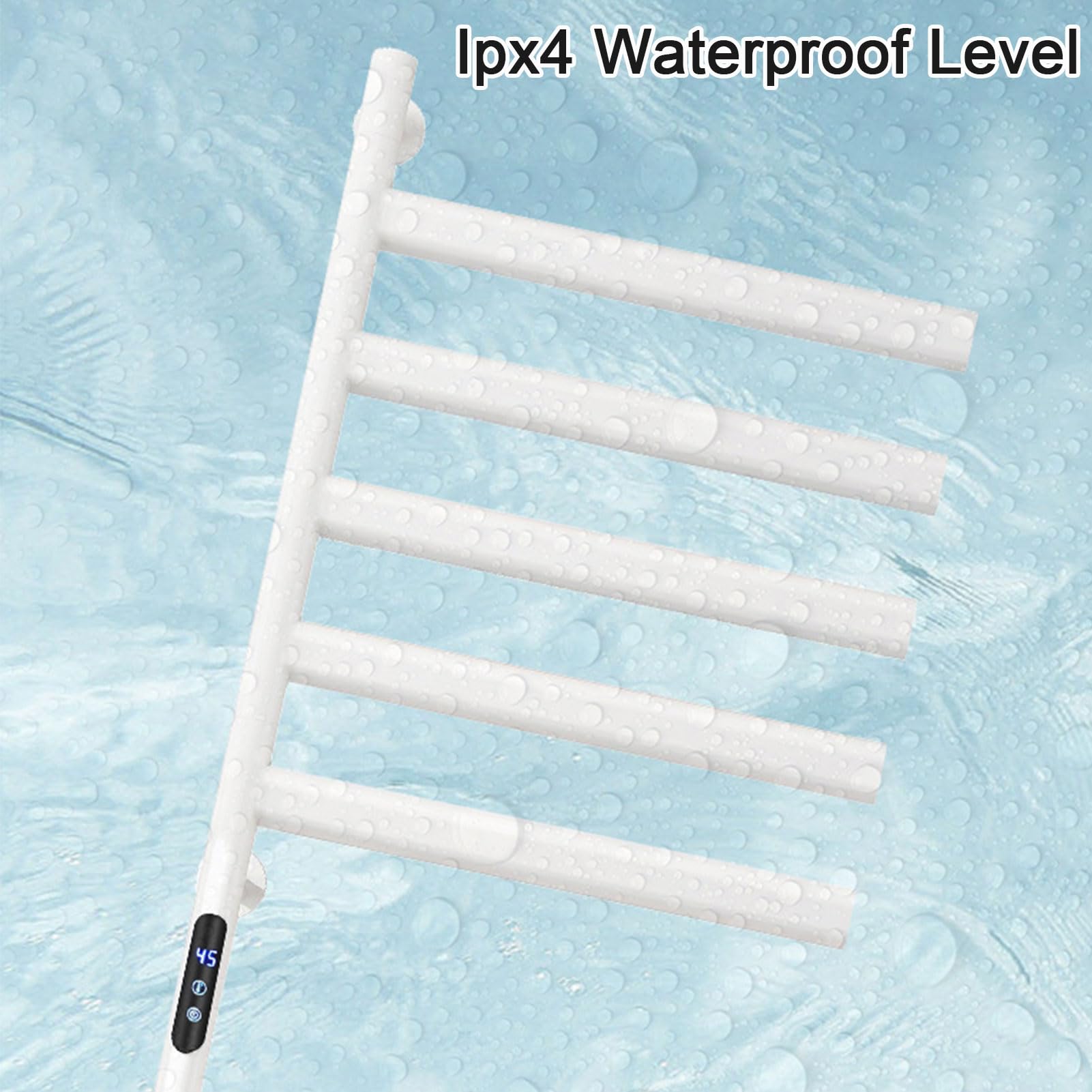 Toallero eléctrico con calefacción, calentador de toallas de acero inoxidable montado en la pared con control de temperatura y temporizador, ideal para baño, hotel, salones y spas