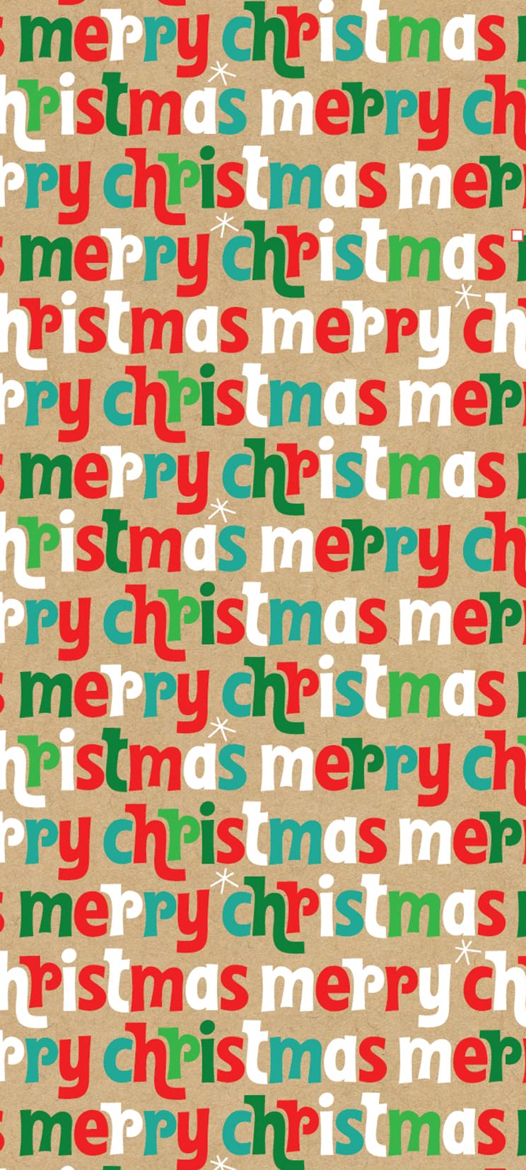 Glick Tissue Luxury Christmas Paper, Four Sheets Xmas Text, Each Sheet 70 X 50 Cm When Opened, Kraft Red Green