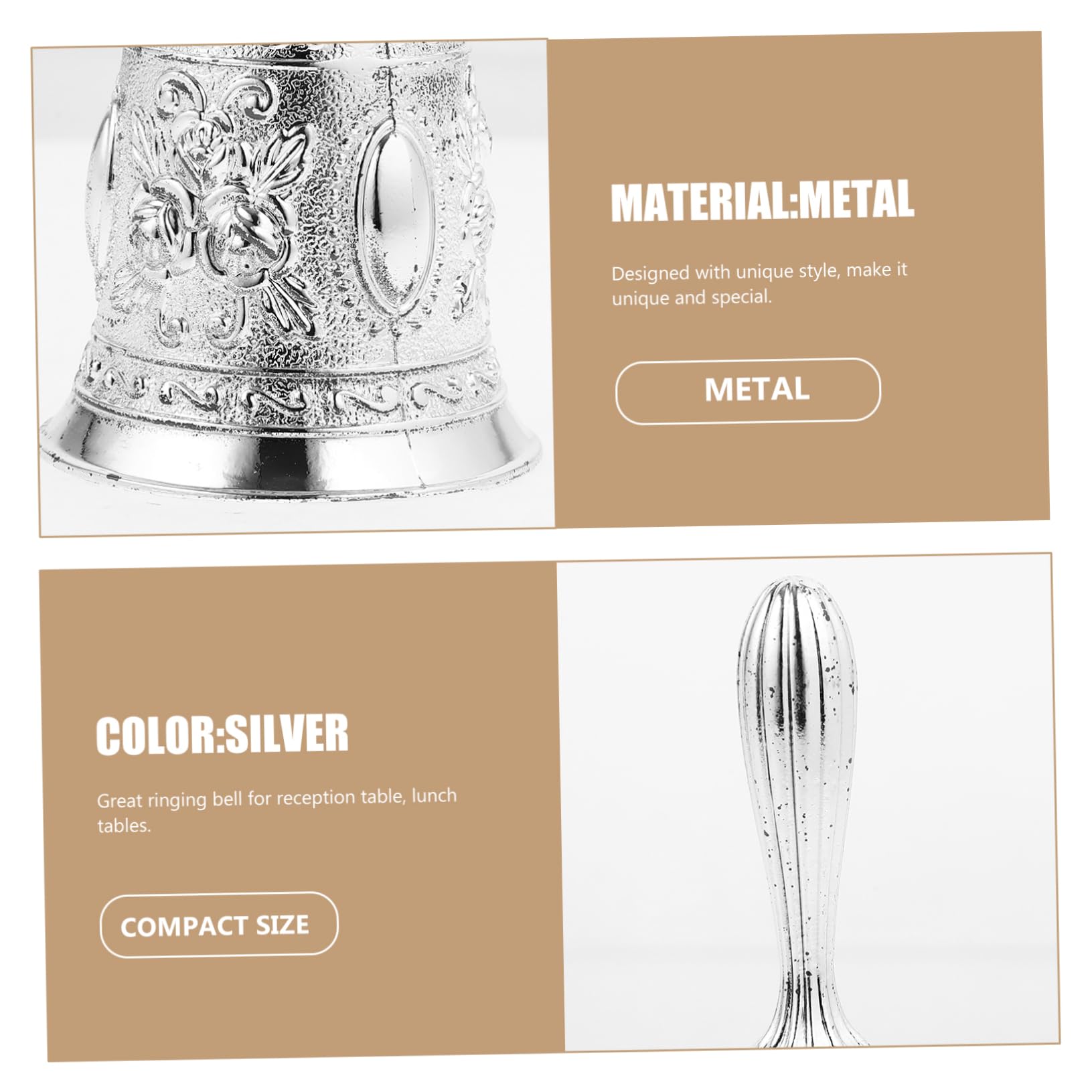 LALAFINA 5piezas Campana De Servicio De Metal Para Campana De Manual Diseño Ergonómico Para Recepción y Decoración