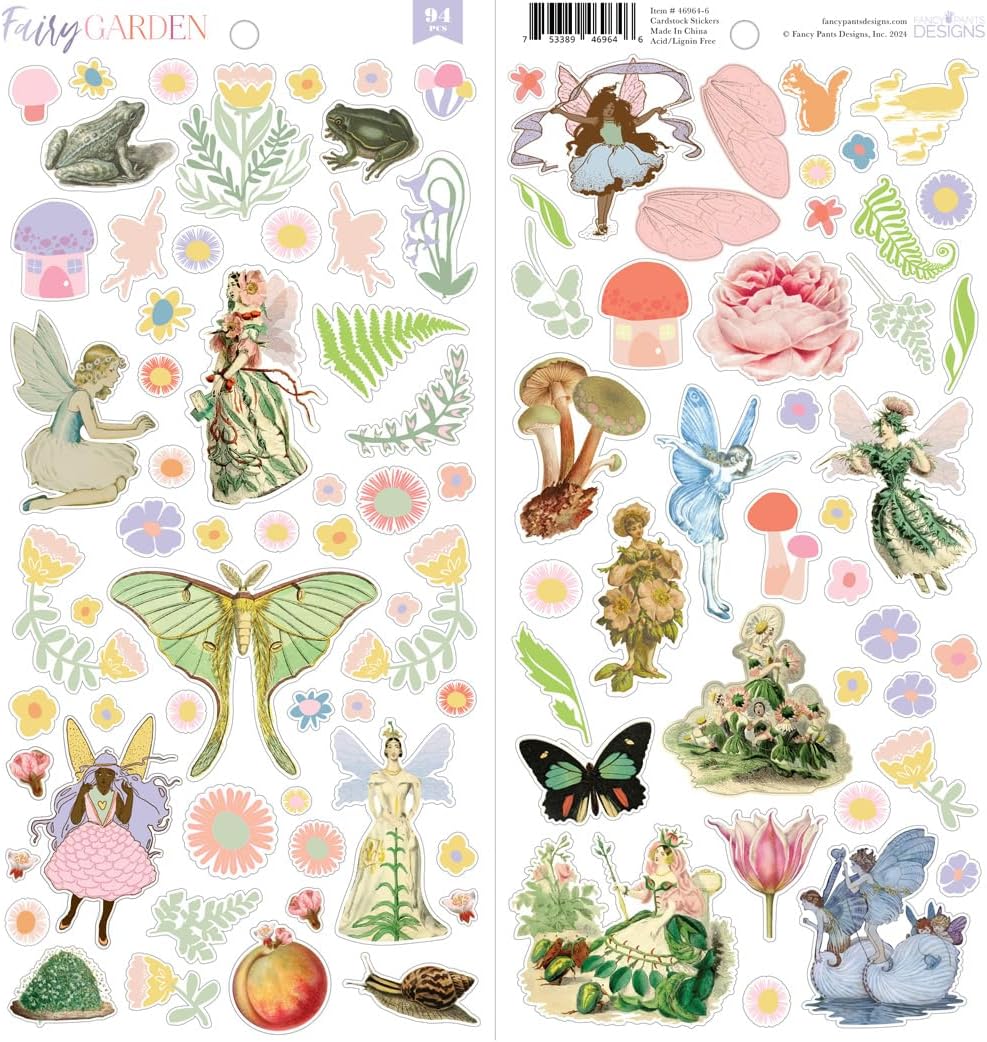 Fancy Pants Designs Fairy Garden Big Bundle Collection Kit, Scrapbook, Card Making, Journaling and Collage