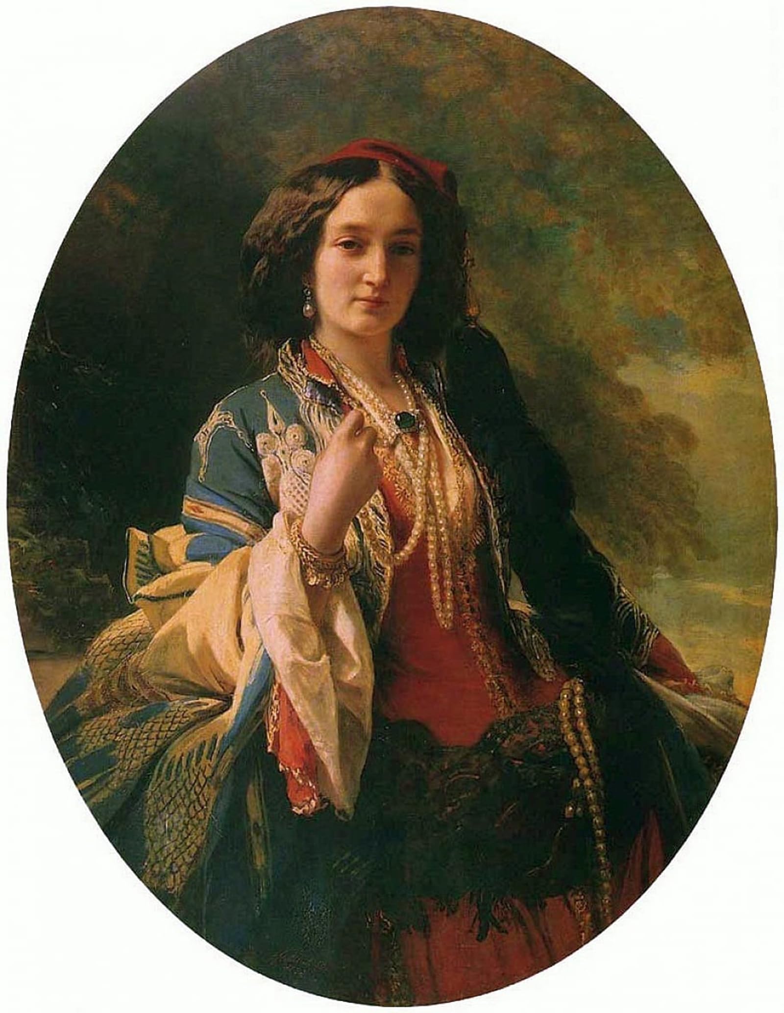 Cuadro lienzos de Catherine Born Potocka por Winterhalter para decorar la sala, 60x90cm 5