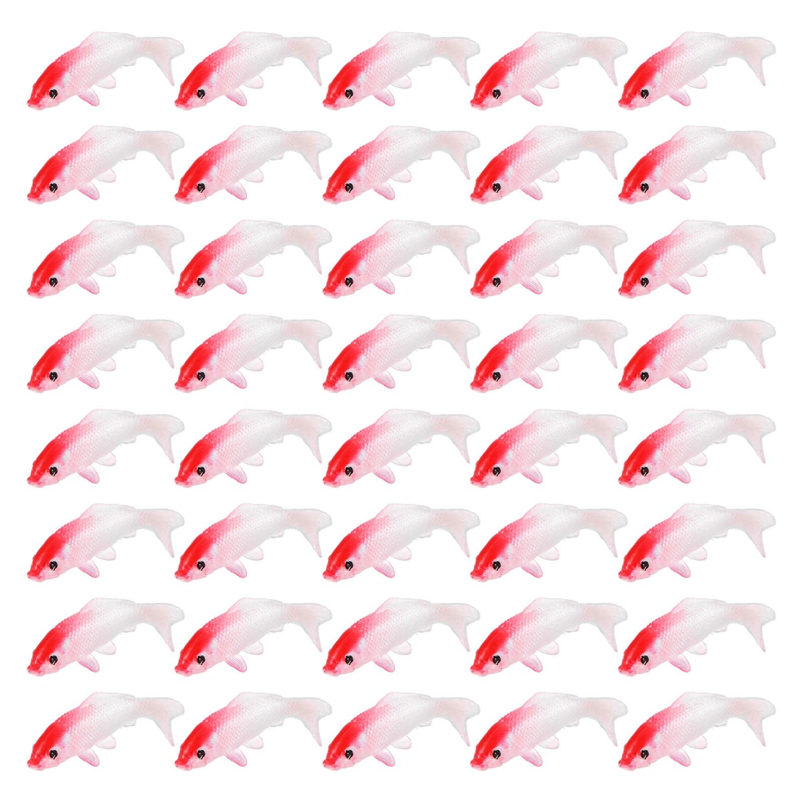 M METERXITY 40-Pack Mini Koi Fish Figurines, 0.87 Inch PVC Miniature Fake Goldfish Ornament for Fairy/Garden/Aquarium/Landscape Decor, Tiny Carps Supplies [Pink]