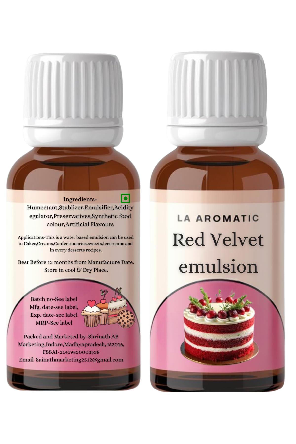 La Aromatic Red Velvet 3 in 1 Baking Emulsion (Colour,Essence & Taste)/Perfect Baking Flavours-100ml - Image 7 thumbnail