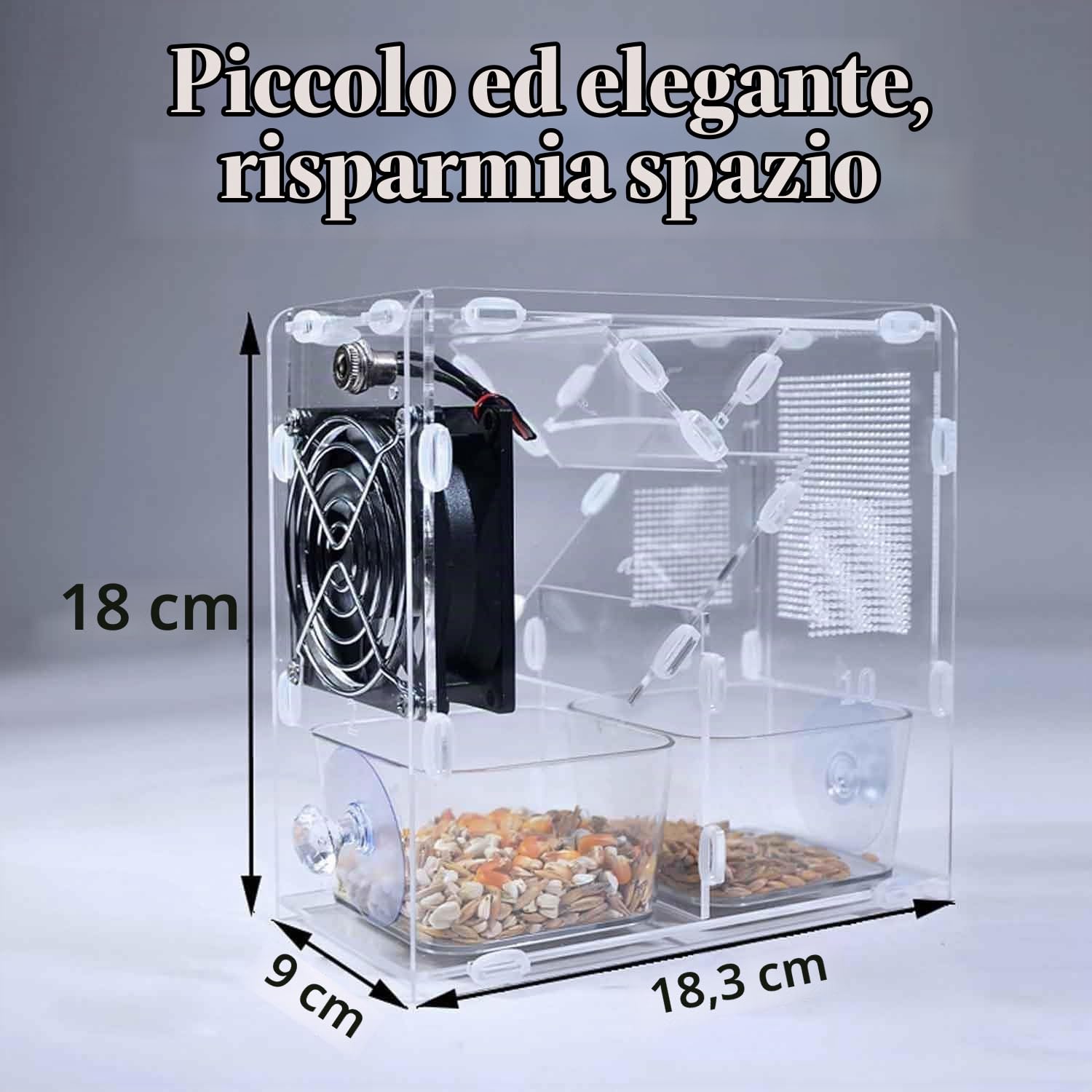 Macchina for la pulizia del mangime for uccelli,vagliatrice elettrica la pulizia dei cereali con 2granai indipendenti e ventola a velocità regolabile,separatore di gusci soffiati for semi di uccelli