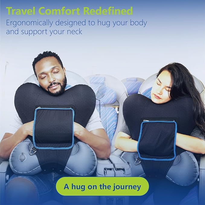 Almohada de Viaje Inflable con Brazos, Funda Extraíble miniatura 2