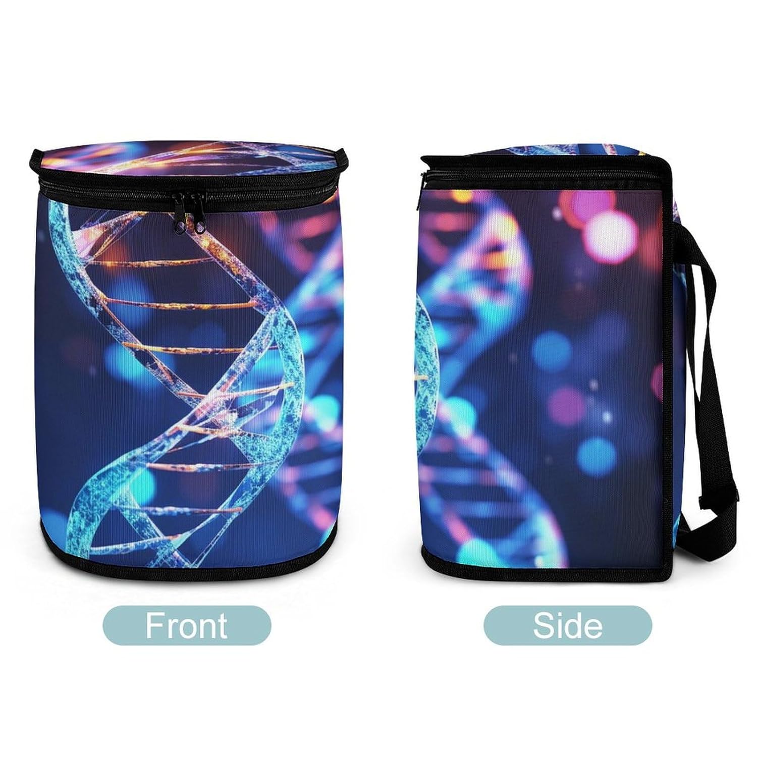 Hanging Car Trash Bag DNA Genetic Helix Printed Car Garbage Storage Bag Leakproof Car Trash Can Portable Garbage Storage Bags