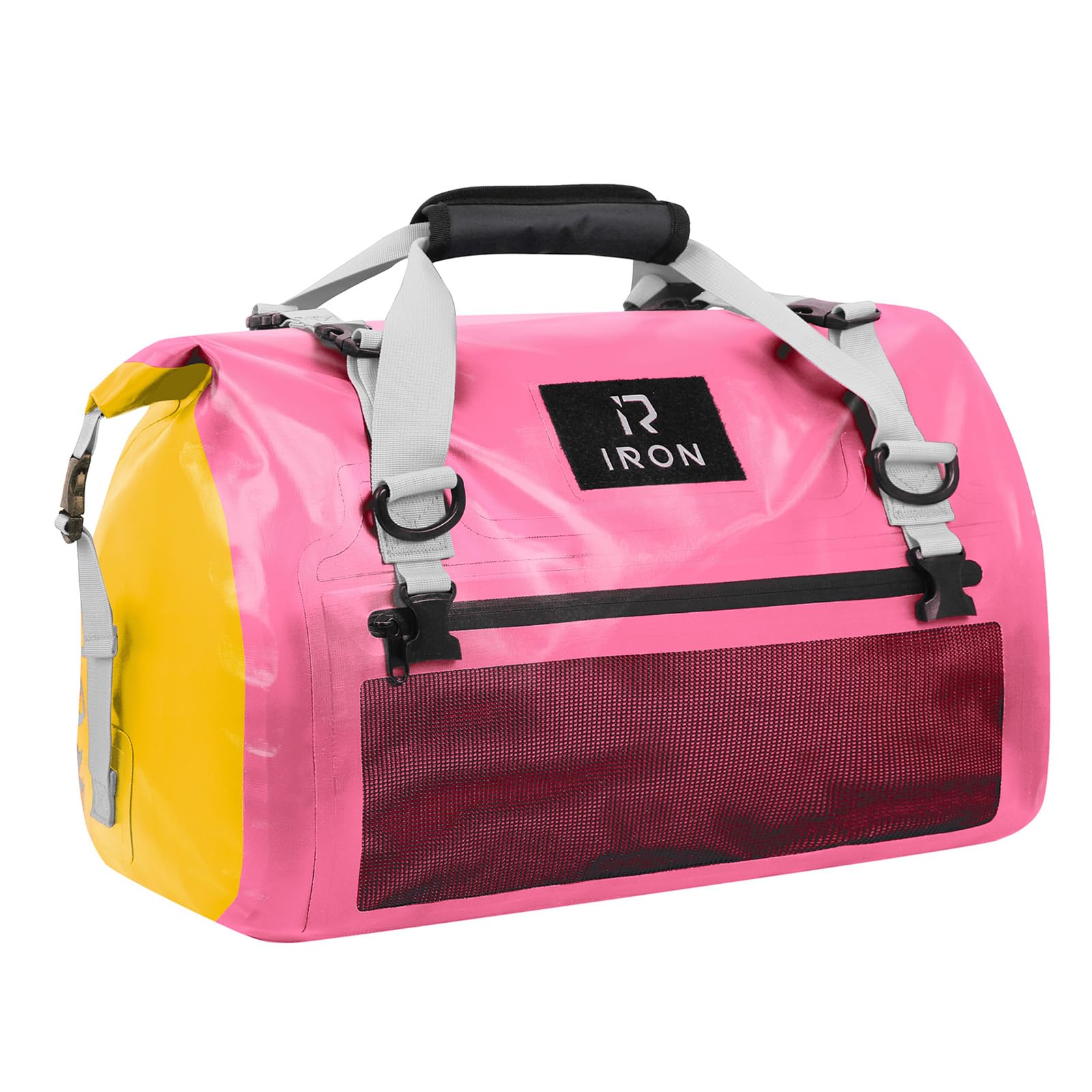 IRON JIA'S wasserdichte Motorrad-Hecktasche mit Rolltop | Wasserdichte Schweißnähte, MOLLE-Punkte, Reflektoren, 4 Befestigungsriemen und abnehmbare gepolsterte Schultergurte