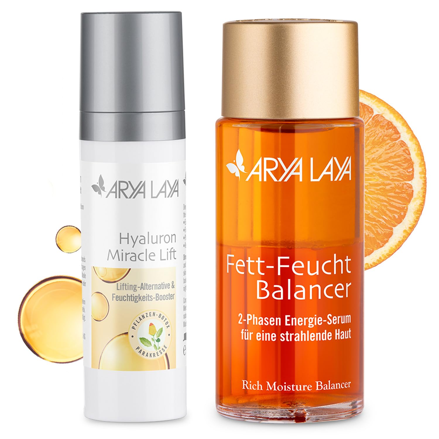 ARYA LAYA Naturtalente Kombipack, Fett-Feucht Balancer Klassiker, 50 ml & Hyaluron Miracle Lift, 30 ml im attraktiven Bundle