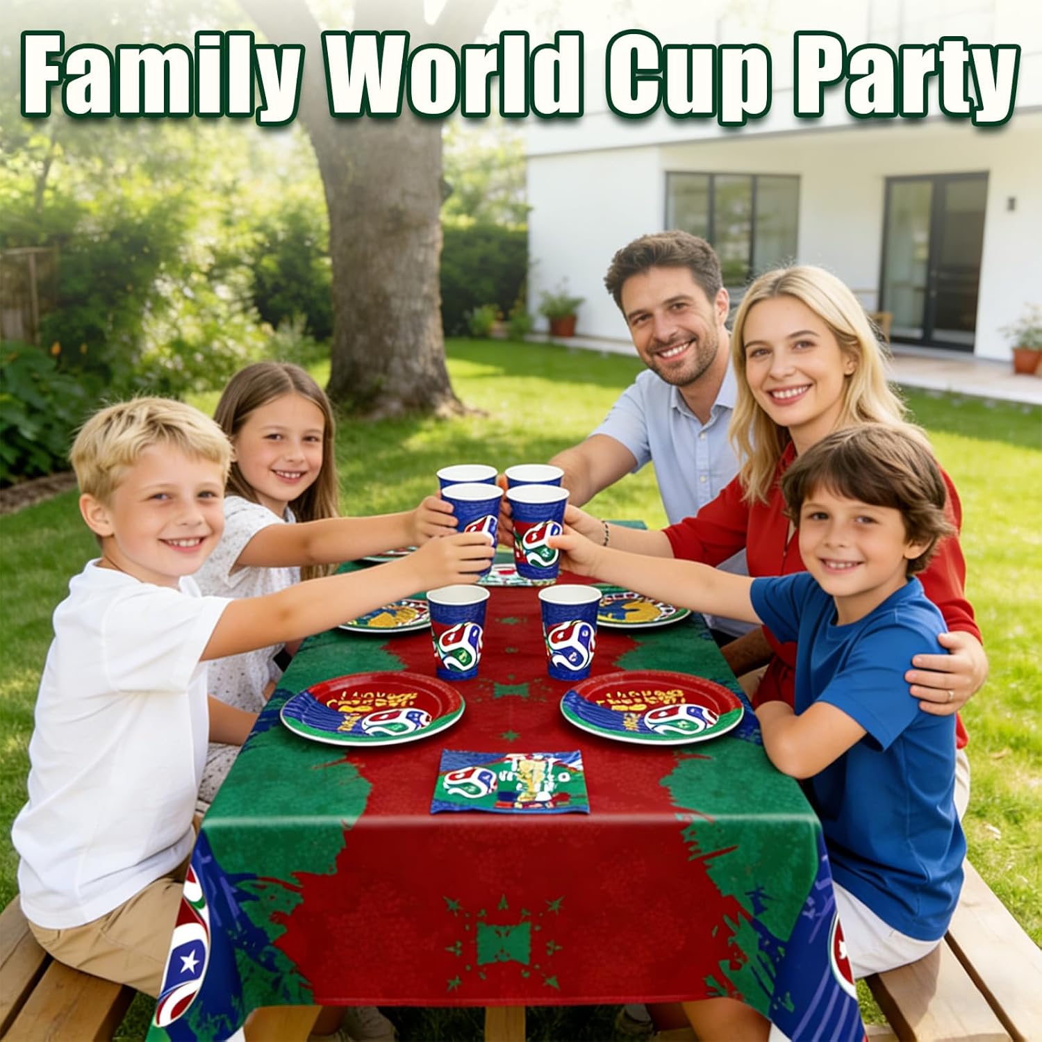 2026 World Cup Party Decorations,145 PCS Kit Soccer Party Decorations,Includes Banner,Tablecloth,Balloons,Plates,Napkins Ect,Essential Game Day Viewing Gear For Soccer Fans