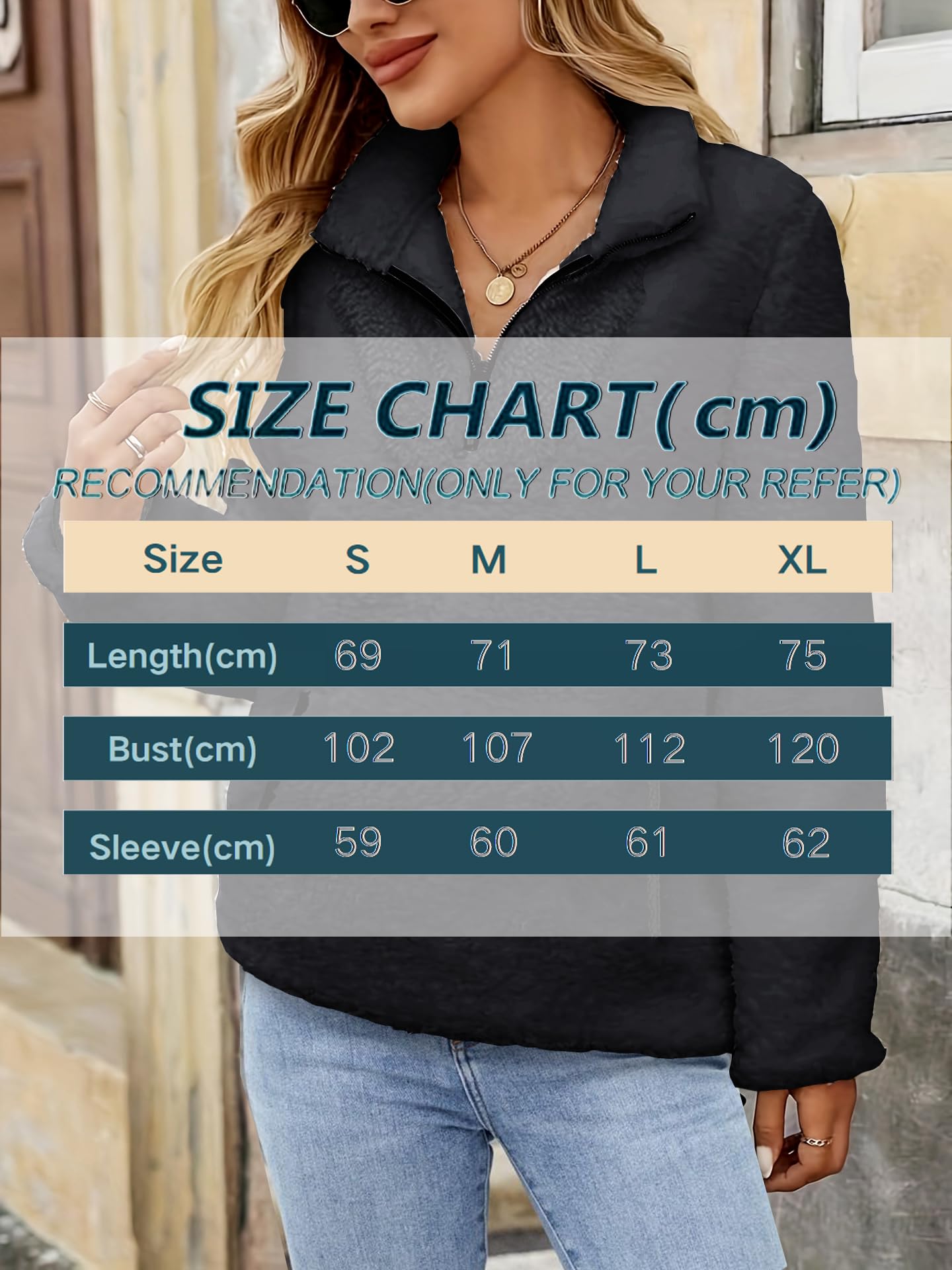 Pull Femme Casual Polaire Zippé Streetwear 1/4 Zippé Polaire Chaud Sweat-Shirt avec Poche Élégant Streetwear Pullover Automne Hiver