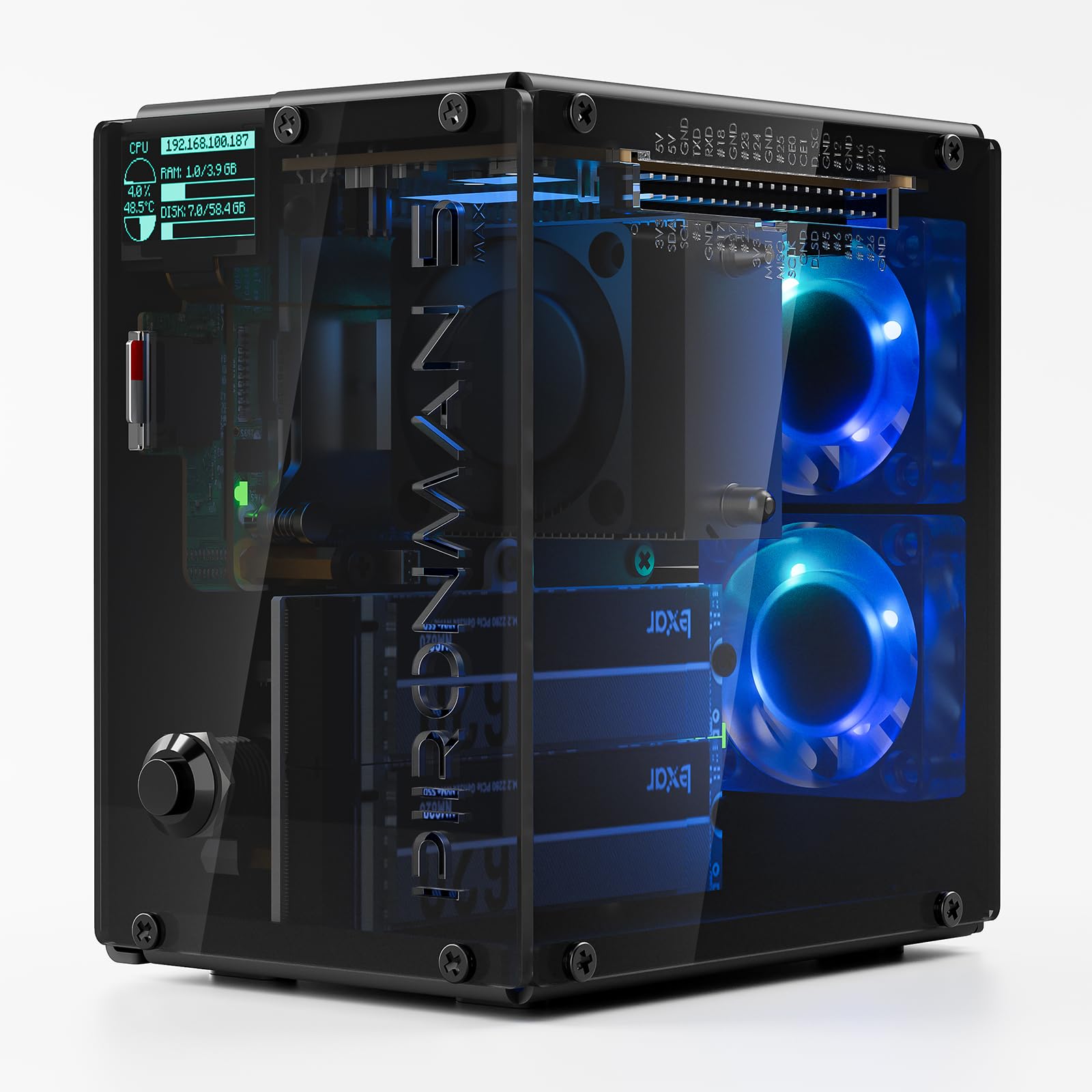 Pironman 5-MAX Raspberry Pi 5用 ケース Pironman 5-Max tower PC case for the Raspberry Pi 5 gets