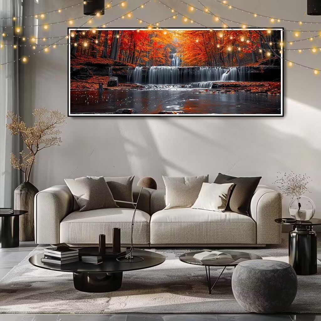 5D DIY Zestaw do malowania diamentowego lasu, wodospad, diament, kryształowy ścieg krzyżykowy do dekoracji domu, pełny zestaw do malowania diamentowego, puzzle diamentowe rzemiosło dla dorosłych