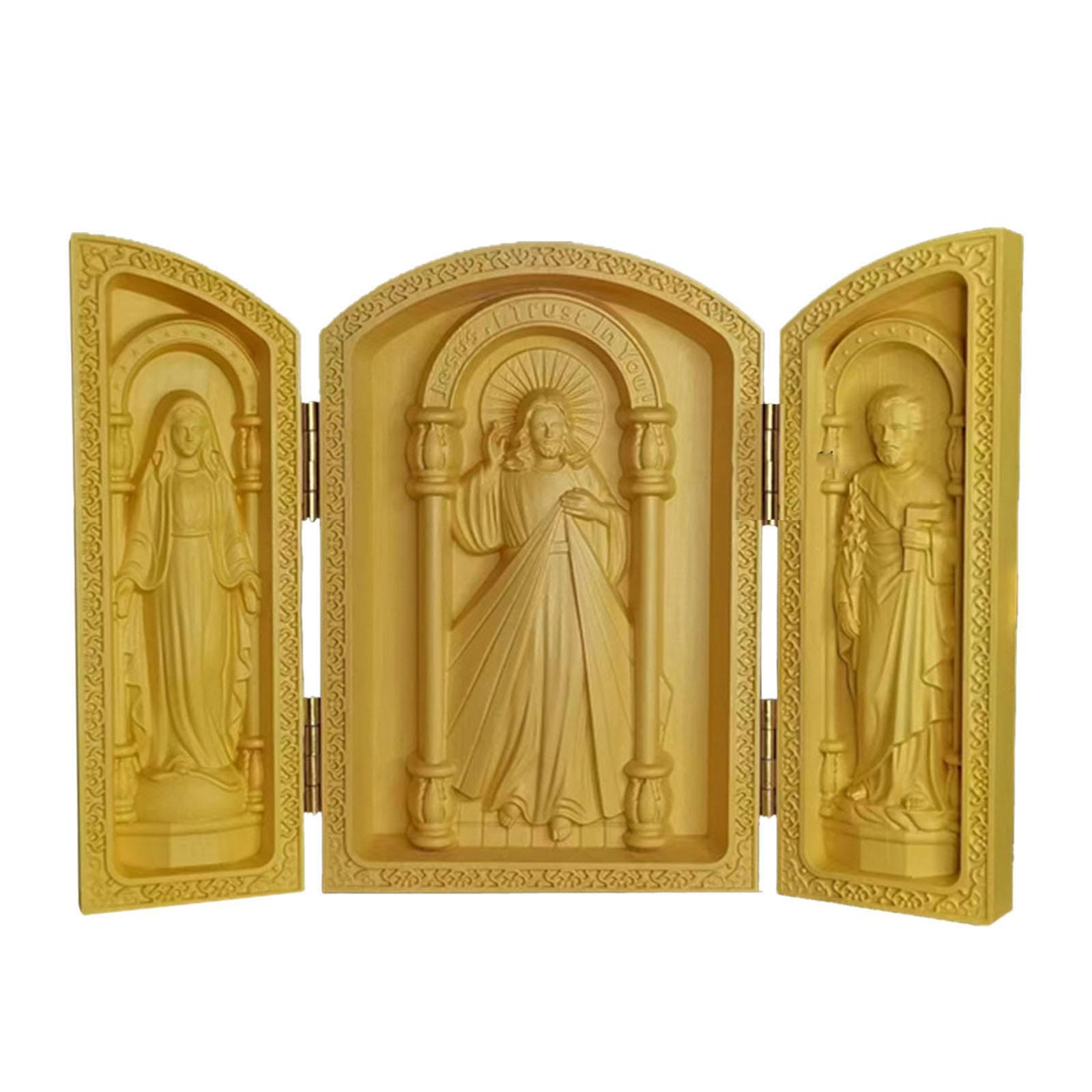 Twisaxc Exquisite Wood Carving Statue Premium Ornament Indoor And Outdoor Display Outdoor Religious Statues Living Room Premium Workmanship Figurine