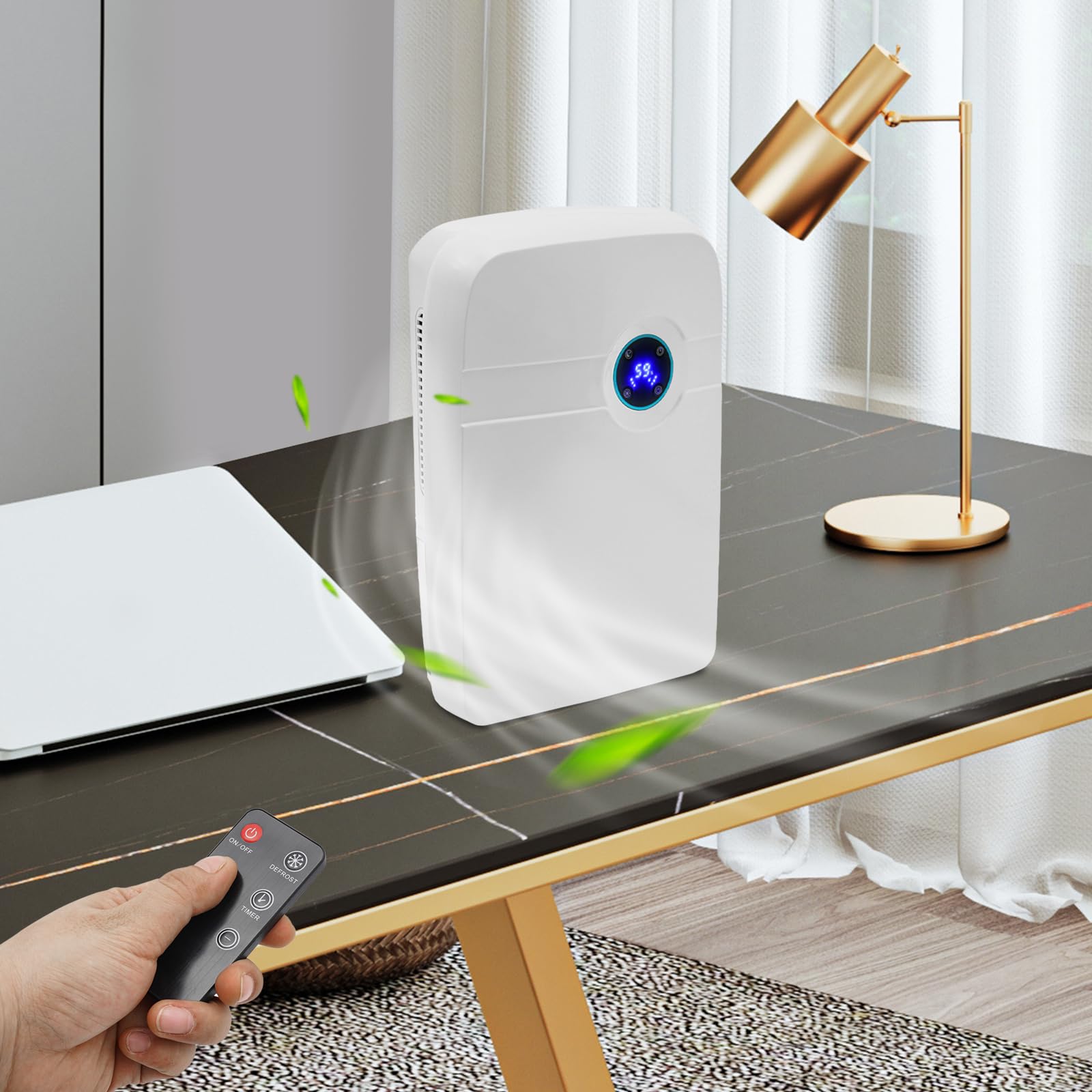 Deshumidificador 2500 ml 42 W – eficiente cuarto de baño – portátil, apagado automático, compacto, silencioso, apagado automático, ideal para el hogar