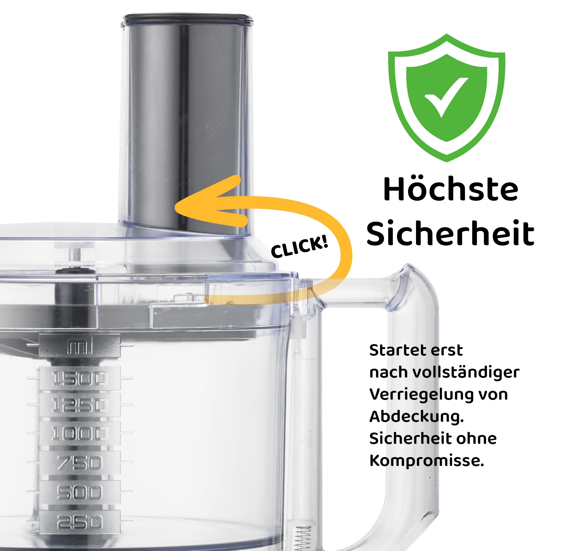 Food Processor - Linea Tegno – Multifunktionale 5-in-1 Küchenmaschine aus Edelstahl – Zum Hacken, Raspeln, Schneiden & Mixen – 2,3L Schüssel & 2,7L Standmixer, Zitruspresse – BPA-frei