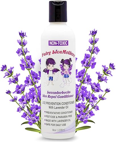 LavenderLocks - Acondicionador antipiojos con aceite de lavanda para la prevención de piojos en la cabeza libre de sulfatos y pesticidas 8 fl oz -