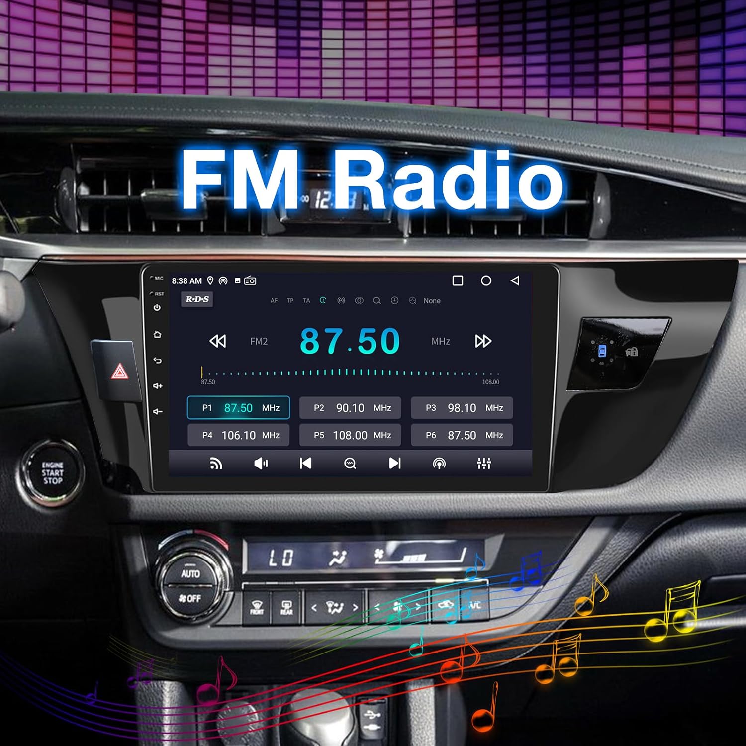 BINIZE Android 13 Car Stereo Radio Head Unit Compatible with Toyota Corolla 2014 2015 2016 Wireless Carplay&Android Auto, 10 Inch Touchscreen Bluetooth Navigation,FM Radio,Mirror Link,Backup Camera