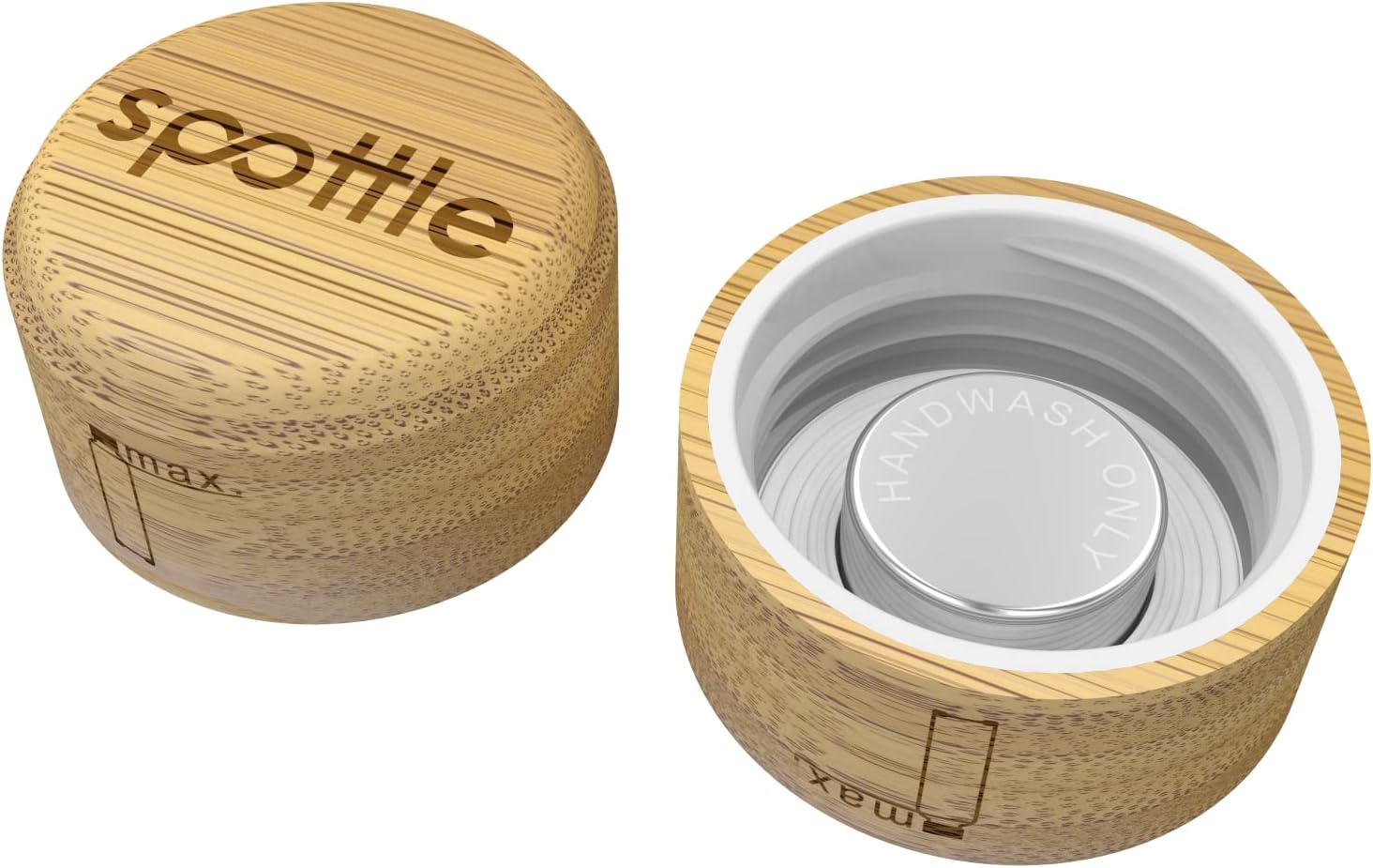 Bambusdeckel Für Glasbecher 6er Set - Ersatzdeckel Mit Strohhalmloch Für Einmachgläser