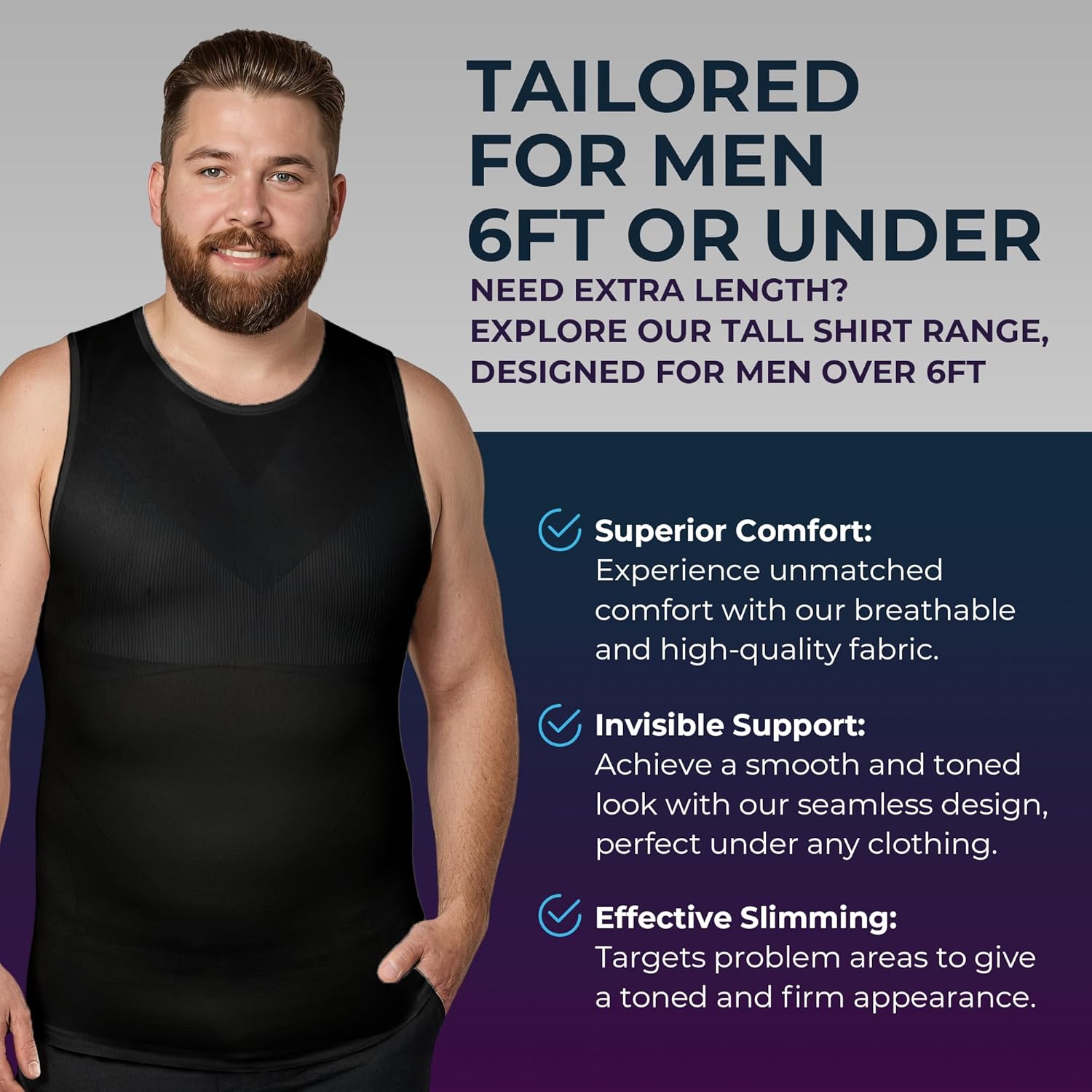 QORE LOGIQ Gynecomastia Compression Shirt Men - Premium Slimming Undershirt Compression Tank Top Mens Shapewear & Body Shaper - Image 4