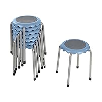 Vista 13 de ECR4Kids Juego de taburetes Daisy apilables, asiento flexible, gris claro, 8 piezas