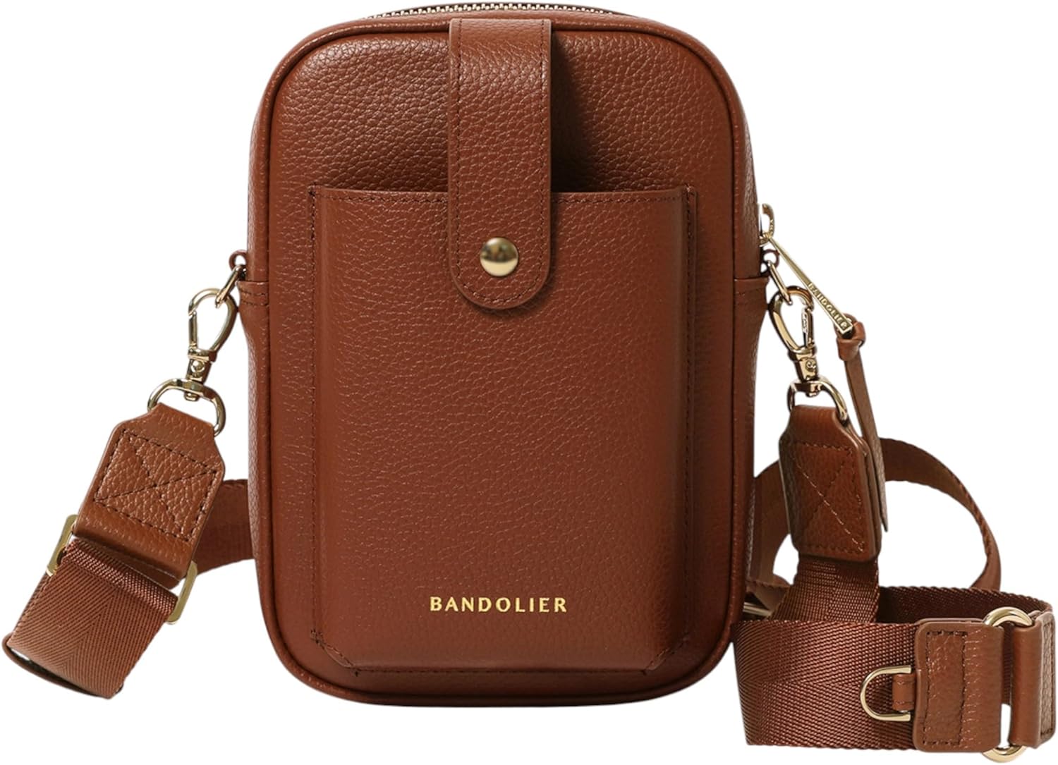 Bandolier Dillon Bag Crossbody | Stylish Pebble Leather Bag | Adjustable Strap, Exterior Slip Pocket | Small Bags for Women