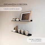 MILUKA Etagere Murale Noire | Tablette Murale Flottante 70 cm | Étagère Metallique pour Cadres, Photo, Objet et Deco Murale pour Salon, Cuisine, Entrée, Chambre, Salle de Bain, Bureau | Etagere Noire - 5