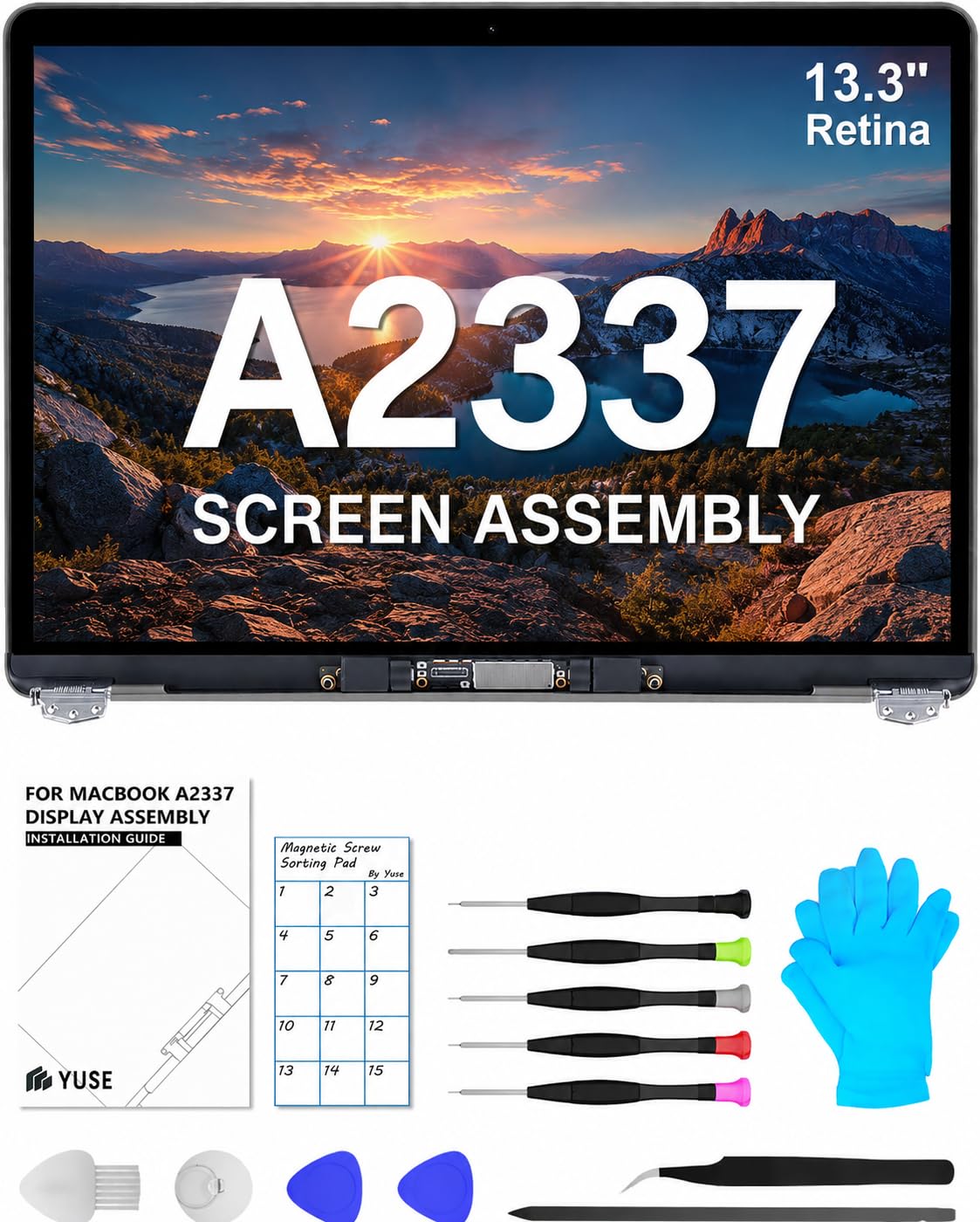 Photo 1 of A2337 Screen Replacement 13.3" for MacBook Air M1 2020 Full LCD(Space Gray)