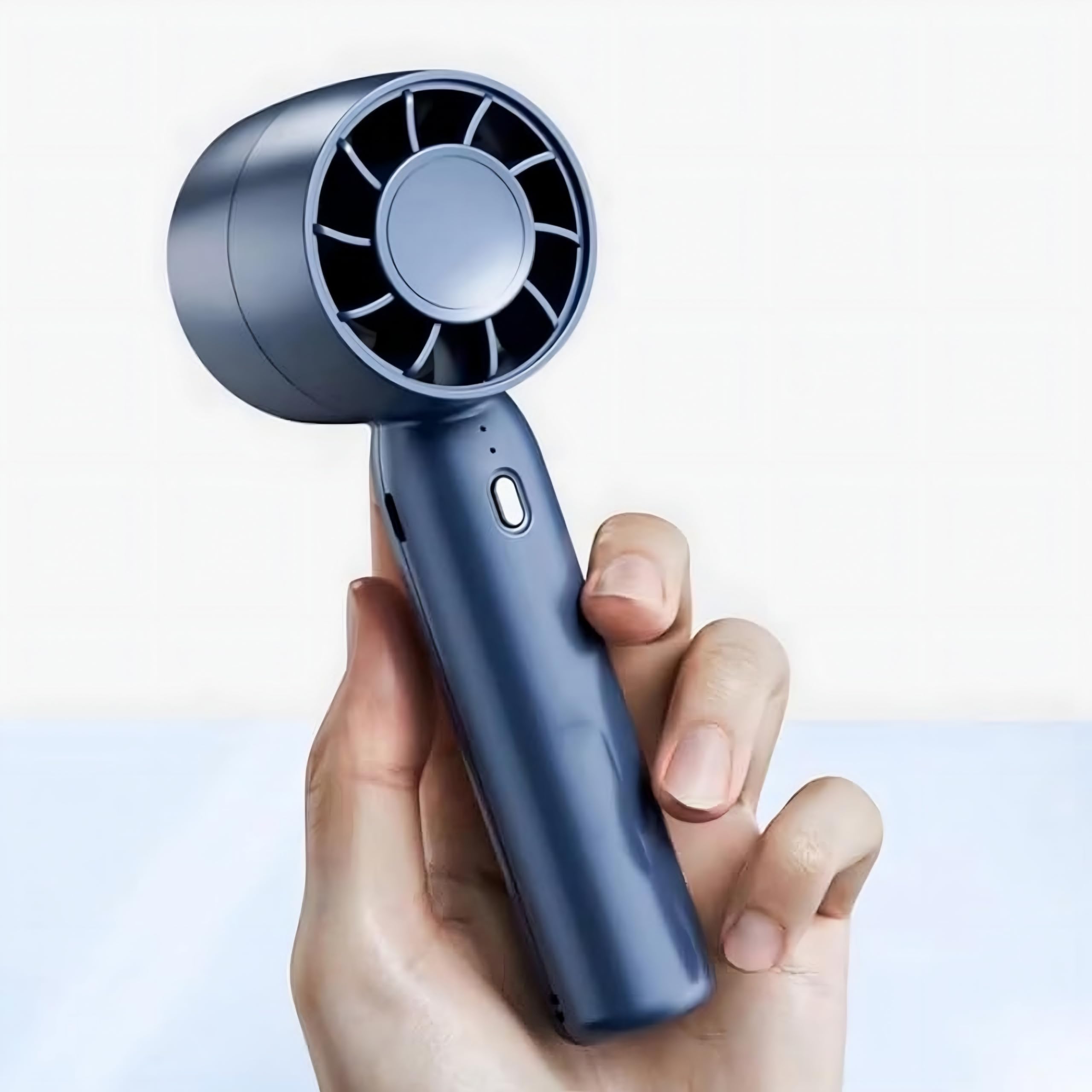 Portable Mini Hand Fan - 2000 mAh Inbuilt Battery USB Gadget - 3 High-Speed Modes Handheld Rechargeable Fan, Type C, Lightweight Personal Cooling for Travel, Skin Care, Makeup & Summer Gifts (Blue)-picture-34