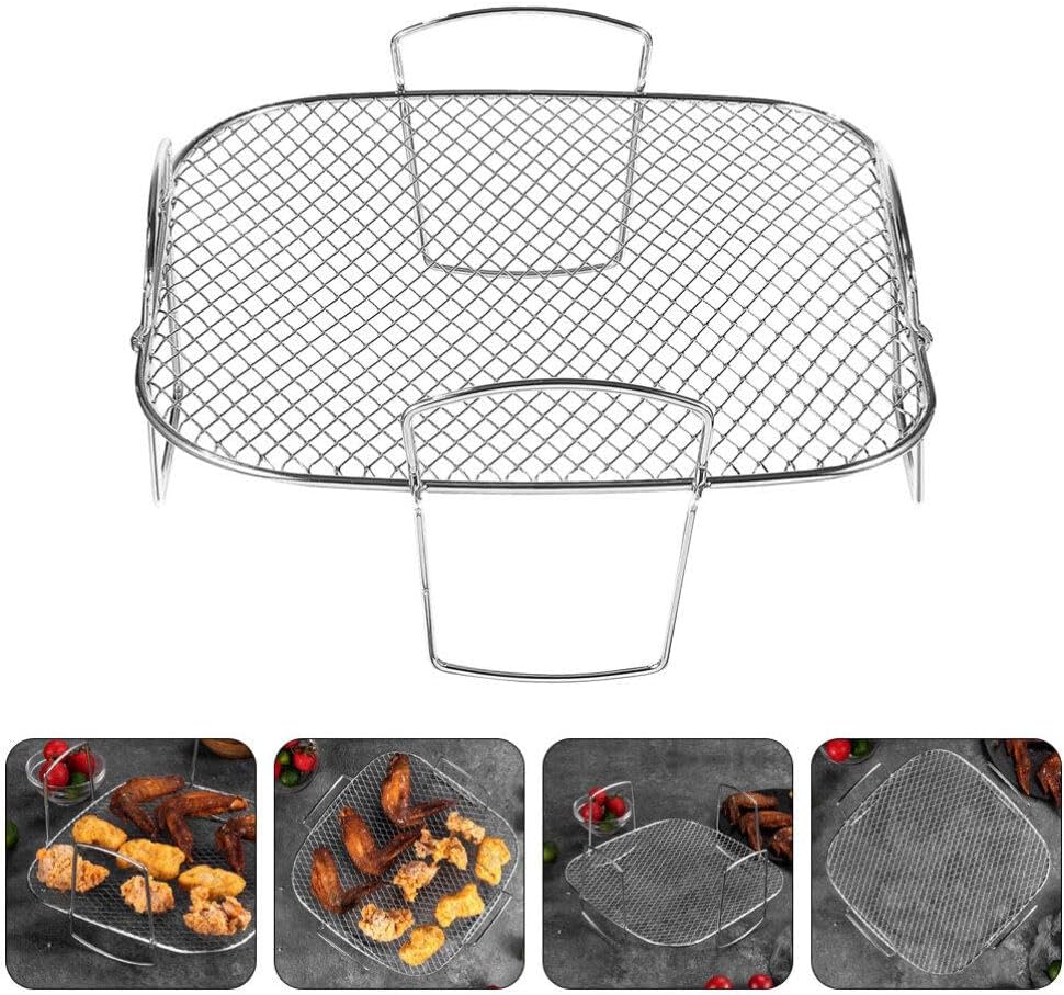 Kichvoe Air Fryer Rack 8.07 X 8.07 X 3.46 in Stackable Air Fryer Racks Stainless Steel Cooling Rack for Dehydrating Fruits Meats Roasting Baking 1 pack