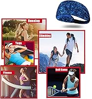 Vista 25 de Obacle Diademas para hombres y mujeres, bandas para el sudor, antideslizantes, transpirables, duraderas, para deportes al aire libre, entrenamiento